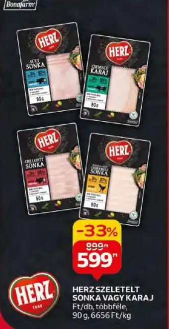 Auchan HERZ SZELETELT SONKA VAGY KARAJ 90g ajánlat