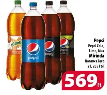 Coop Pepsi Pepsi Cola, Lime, Max Mirinda Narancs Zero 2l ajánlat