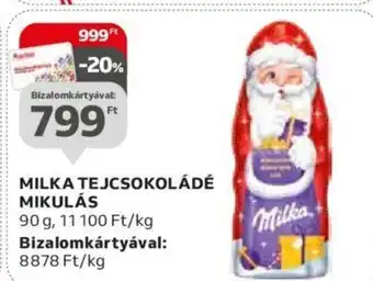 Auchan MILKA TEJCSOKOLÁDÉ MIKULÁS 90 g ajánlat
