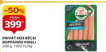 Auchan PRIVÁT HÚS BÉCSI ROPPANÓS VIRSLI 200 g ajánlat