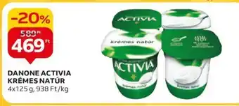 Auchan DANONE ACTIVIA KRÉMES NATÚR 4 x 125 g ajánlat