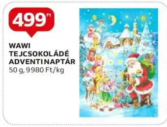 Auchan WAWI TEJCSOKOLÁDÉ ADVENTINAPTÁR 50 g ajánlat