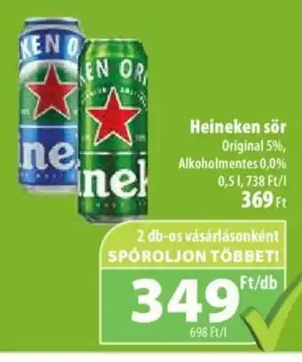 Coop Heineken sör 0,5 l ajánlat