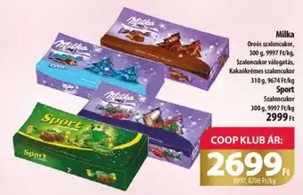 Coop Milka 300 - 310 g ajánlat