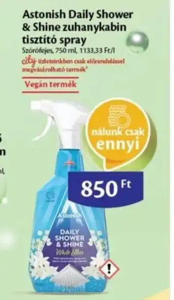EcoFamily Astonish Daily Shower Shine zuhanykabin tisztító spray 750ml ajánlat