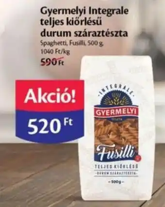 EcoFamily Gyermelyi Integrale teljes kiőrlésű durum száraztészta 500g ajánlat