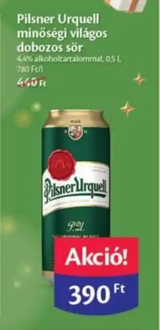 EcoFamily Pilsner Urquell minőségi világos dobozos sör 0,5l ajánlat