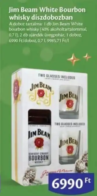 EcoFamily Jim Beam White Bourbon whisky díszdobozban 0,7l ajánlat
