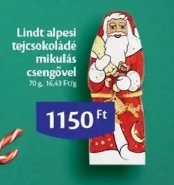 EcoFamily Lindt alpesi tejcsokoládé mikulás csengővel 70 g ajánlat