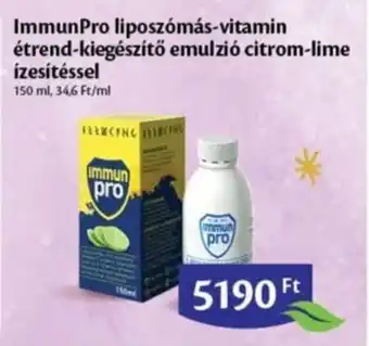 ImmunPro liposzómás vitamin étrend kiegészítő emulzió citrom lime ízesítéssel 150 ml