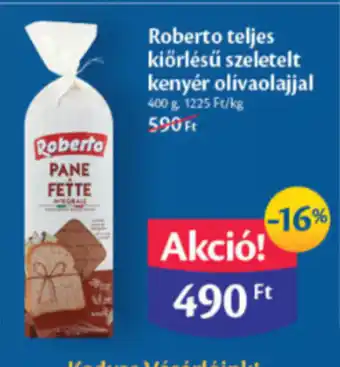 EcoFamily Roberto teljes kiörlésű szeletelt kenyér olívaolajjal 400 g ajánlat