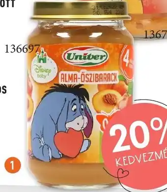 1 UNIVER GYÜMÖLCSÖK VAGY FŐZELÉKEK 4 HÓNAPOS KORTÓL 163g