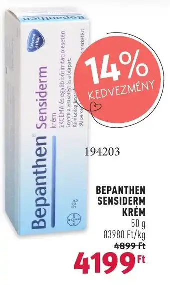 Rossmann BEPANTHEN SENSIDERM KRÉM 50 g ajánlat