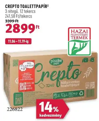 Rossmann CREPTO TOALETTPAPÍR ajánlat