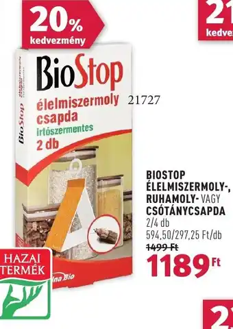 Rossmann BIOSTOP ÉLELMISZERMOLY RUHAMOLY VAGY CSÓTÁNYCSAPDA ajánlat