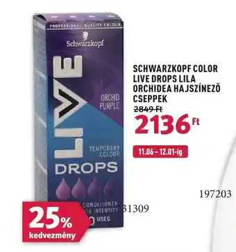 Rossmann SCHWARZKOPF COLOR LIVE DROPS LILA ORCHIDEA HAJSZÍNEZŐ CSEPPEK ajánlat