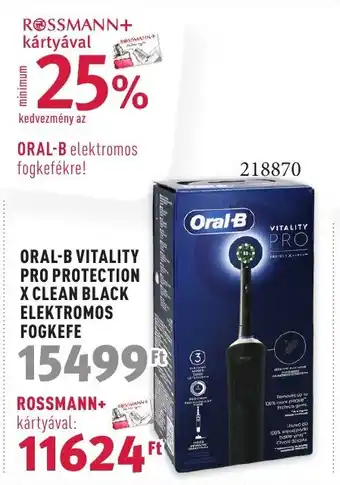 Rossmann ORAL-B VITALITY PRO PROTECTION X CLEAN BLACK ELEKTROMOS FOGKEFE ajánlat