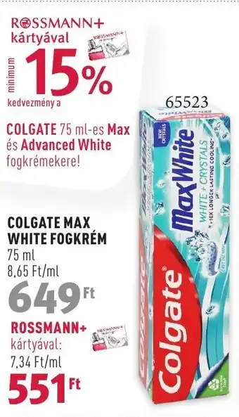 COLGATE MAX WHITE FOGKRÉM 75ml