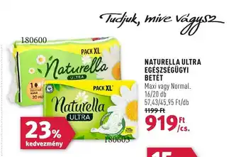 Rossmann NATURELLA ULTRA EGÉSZSÉGÜGYI BETÉT 20db ajánlat