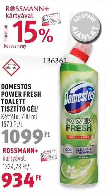 DOMESTOS POWER FRESH TOALETT TISZTÍTÓ GÉL 700 ml