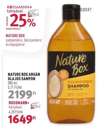 Rossmann NATURE BOX ARGÁN OLAJOS SAMPON 385 ml ajánlat