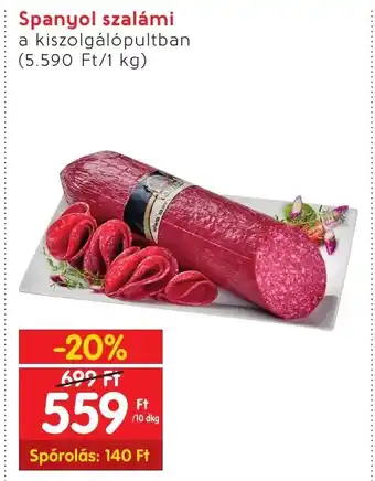 Interspar Spanyol szalámi 10dkg ajánlat