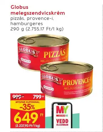 Interspar Globus melegszendvicskrém 290g ajánlat