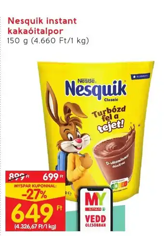 Interspar Nesquik instant kakaóitalpor 150g ajánlat