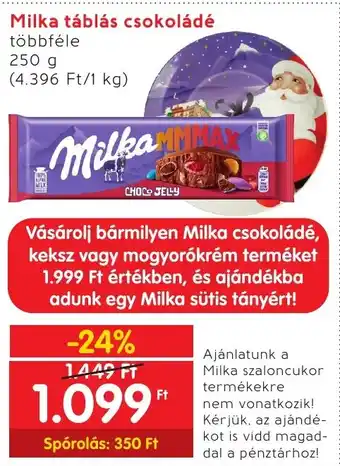 Interspar Milka táblás csokoládé 250g ajánlat
