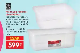 Interspar SIM PEX BASIC Műanyag fedeles tárolódoboz 18l ajánlat
