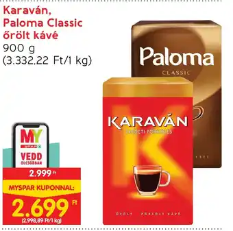 Spar Karaván, Paloma Classic őrölt kávé 900 g ajánlat