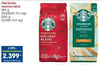 Spar Starbucks szemes kávé 190 / 200 g ajánlat