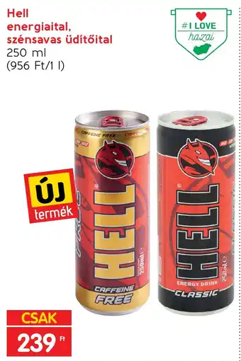 Spar Hell energiaital, szénsavas üdítőital 250 ml ajánlat
