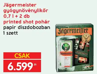 Spar Jägermeister gyógynövénylikőr 0,7 1 + 2 db shot pohár ajánlat