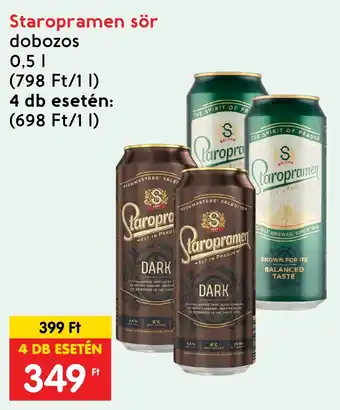 Spar Staropramen sör 0,5 l ajánlat