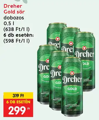 Spar Dreher Gold sör 0,5 l ajánlat