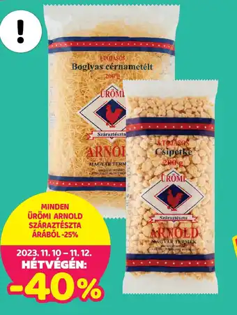 MINDEN ÜRÖMI ARNOLD SZÁRAZTÉSZTA ÁRÁBÓL