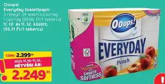 Spar Ooops! Everyday toalettpapír 24 tekercs ajánlat