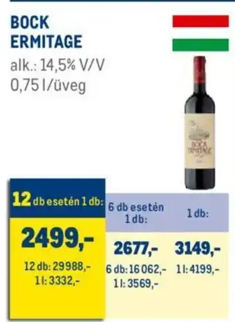 Metro BOCK ERMITAGE 0,75l ajánlat