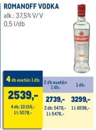 Metro ROMANOFF VODKA 0,5l ajánlat