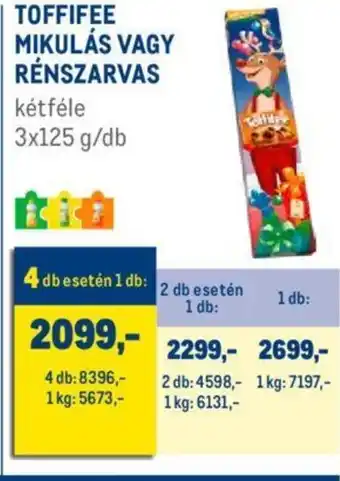 Metro TOFFIFEE MIKULÁS VAGY RÉNSZARVAS 375g ajánlat