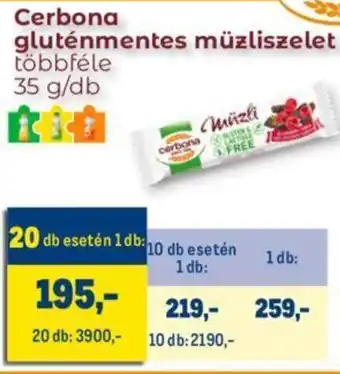 Metro Cerbona gluténmentes müzliszelet 35g ajánlat