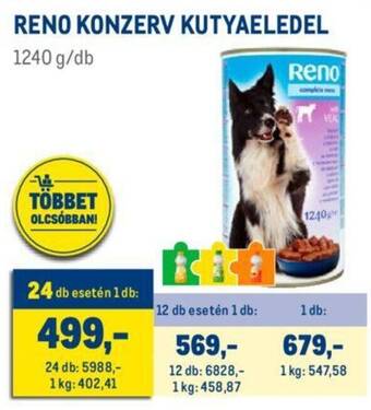 Metro RENO KONZERV KUTYAELEDEL 1240 g ajánlat