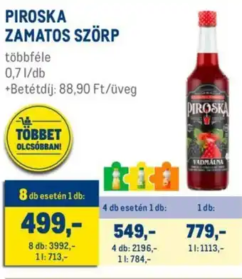 Metro PIROSKA ZAMATOS SZÖRP 0,7l ajánlat