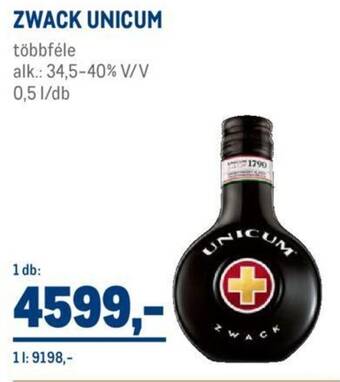 Metro ZWACK UNICUM 0,5l ajánlat