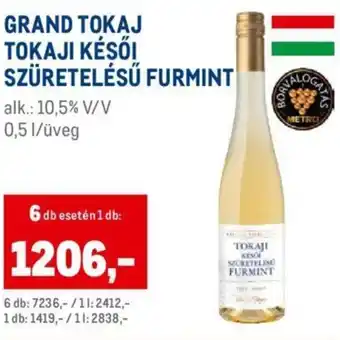 Metro GRAND TOKAJ TOKAJI KÉSŐI SZÜRETELÉSŰ FURMINT 0,5l ajánlat