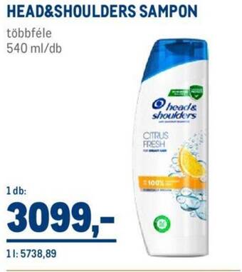 Metro HEAD SHOULDERS SAMPON 540ml ajánlat