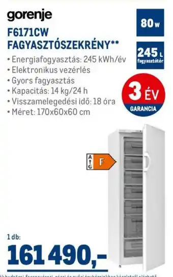 gorenje F6171CW FAGYASZTÓSZEKRÉNY 1 db
