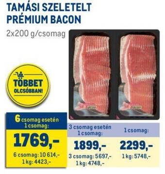 Metro TAMÁSI SZELETELT PRÉMIUM BACON 2 x 200 g ajánlat