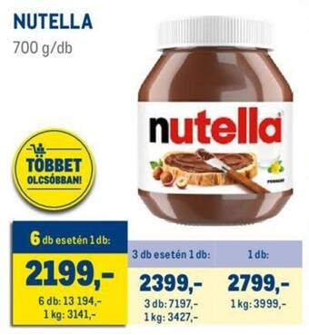 Metro NUTELLA 700 g ajánlat
